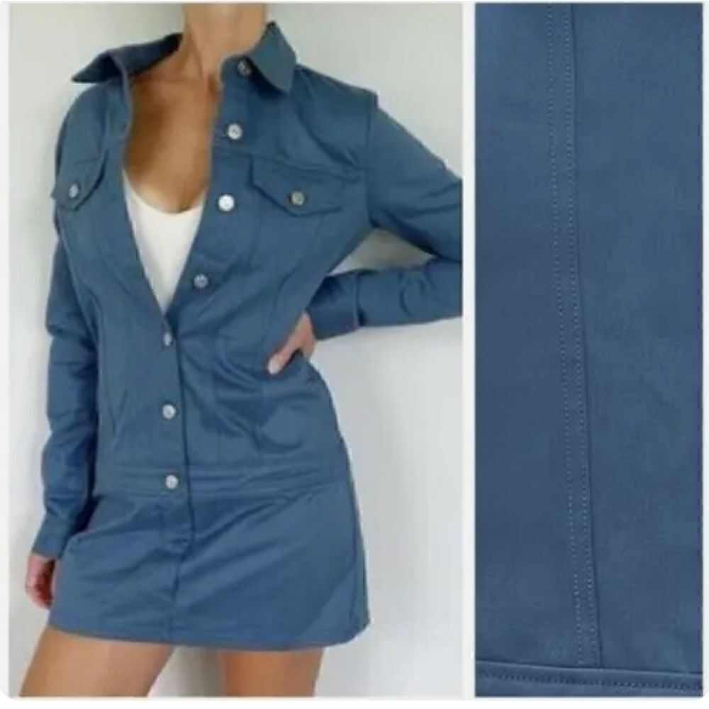 NWOT Zara Jacket Mini Dress in Blue Size Medium
